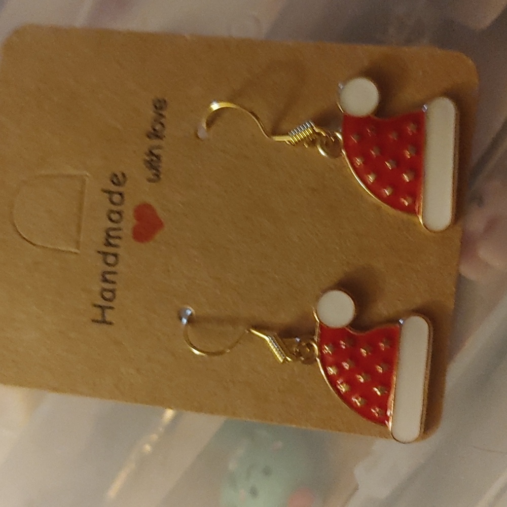 Santa Hat Christmas Holiday Nee Earrings Women Girls